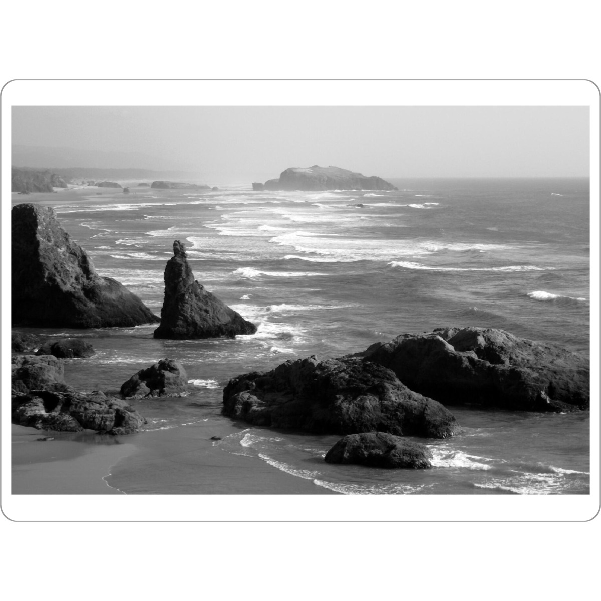 Tischset "Wild Beach at Oregon" artboxONE - Natur,Reise,Schwarzweiß,Reise / Strand und Meer,Reise / Länder