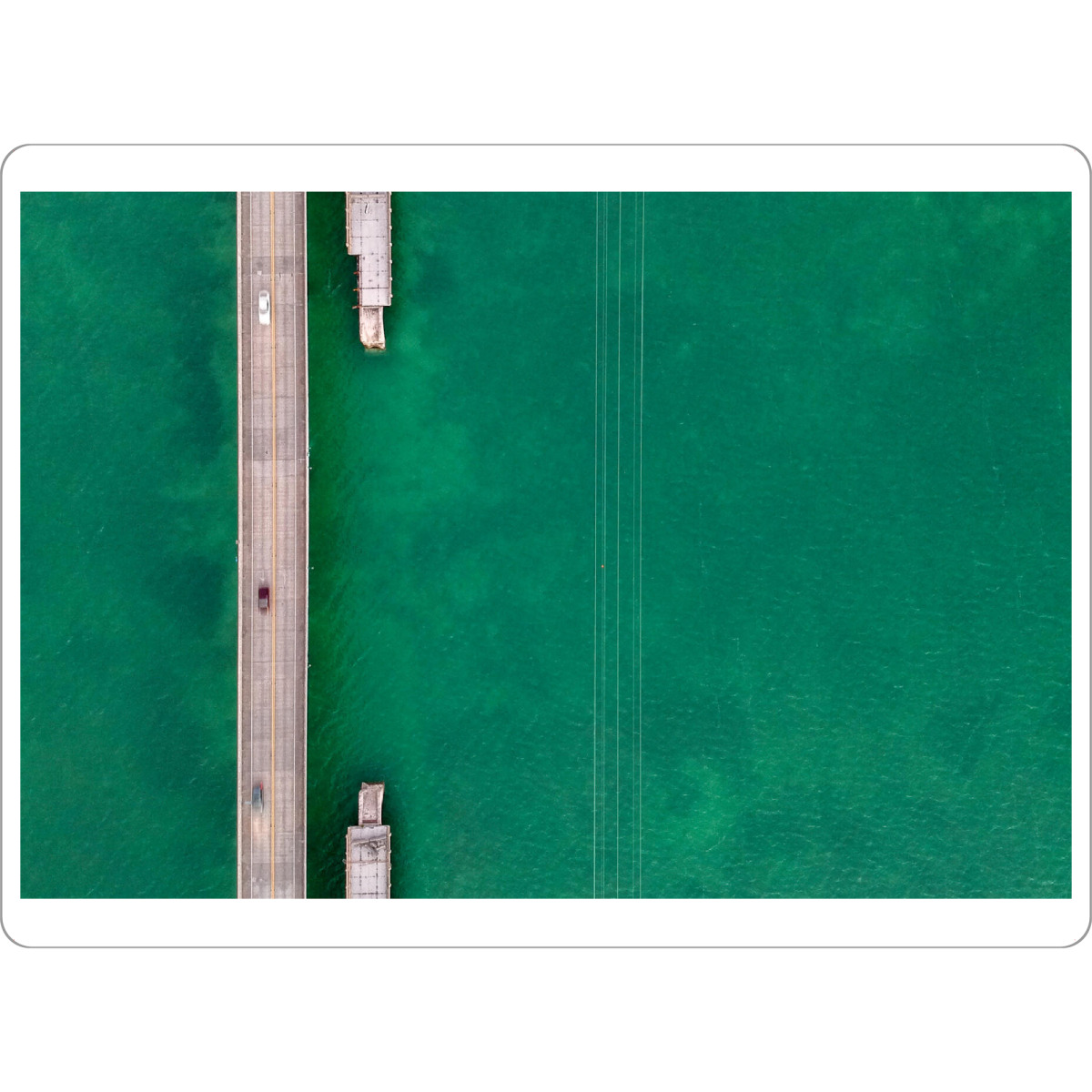 Tischset "Luftaufsicht in Florida" artboxONE - Natur - Florida,Usa,Usa,Luft,Meer,Brücke,Insel,Straße,Türkis,Meer,Blau,Horizont,Urlaub,Drohne,Autos