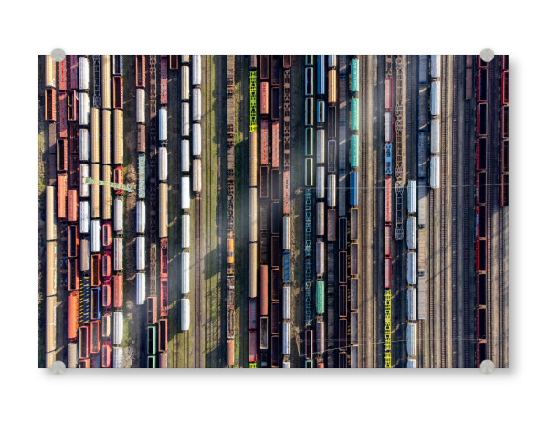 Acrylglasbild "Luftaufsicht von Zügen" artboxONE - Reise