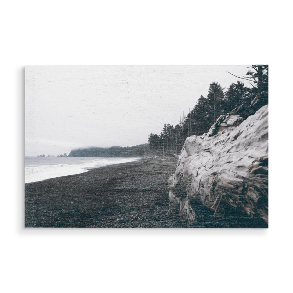 Holzbild "Olympic NP Beach" artboxONE - Natur,Reise,Schwarzweiß,Reise / Strand und Meer,Reise / Länder