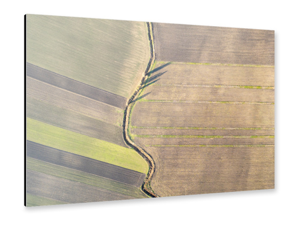 Alu-Dibond "Aerial view of Agricultural fields" 75x50 cm artboxONE