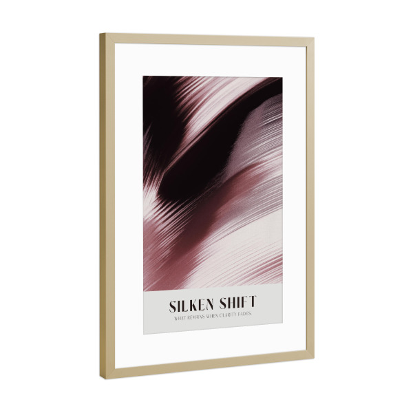 Poster mit Rahmen Gold "Silken Shift" artboxONE - Abstrakt - Abstrakt,Abstraktion,Muster,Dekorative kunst,Text,Schrift,Modern,Pinselstriche,Treechild