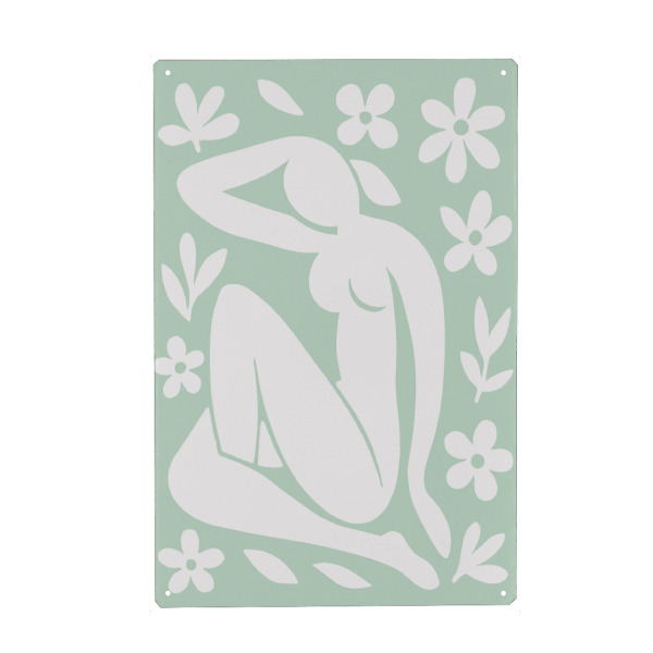 Holzbild "Fleur Et Forme (Mint)" artboxONE - Abstrakt,Menschen,Für Mama