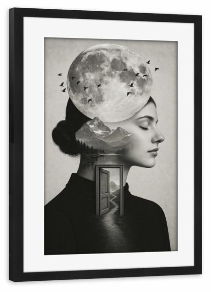 Poster mit Rahmen schwarz "Dreamtopia" artboxONE - Abstrakt,Für Mama