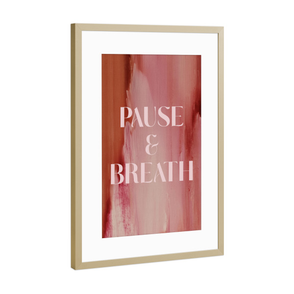 Poster mit Rahmen Gold "Soft Poemas (Pause And Breath)" artboxONE - Abstrakt,Buchstaben,Für Mama