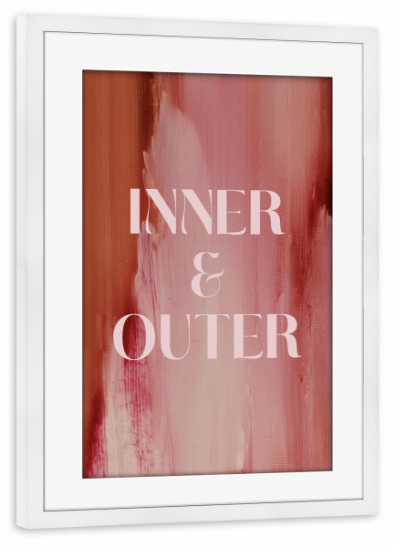 Poster mit Rahmen weiß "Soft Poems (Inner And Outer)" artboxONE - Abstrakt - Text,Worte,Affirmation,Struktur,Pinsel,Abstrakt