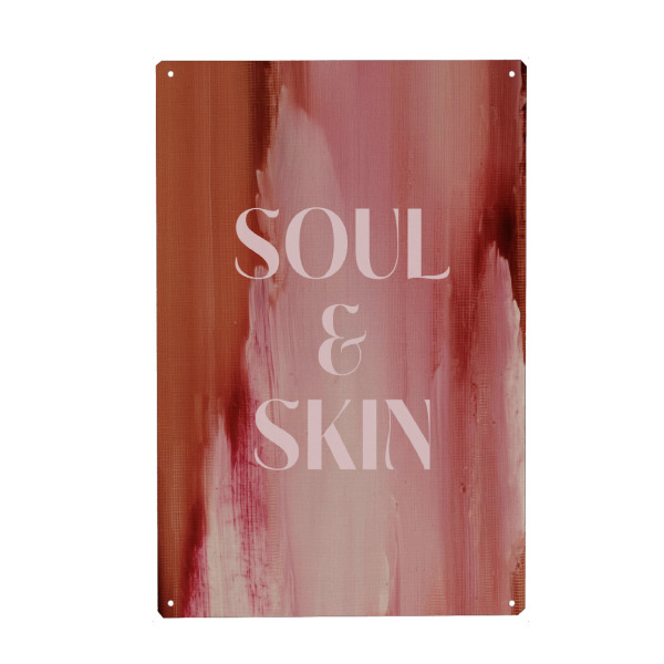 Holzbild "Soft Poems (Soul And Skin)" artboxONE - Abstrakt,Buchstaben,Für Mama - Poem+worte,Text,Quote,Struktur,Pastell,Worte,Yoga,Soul,Skin