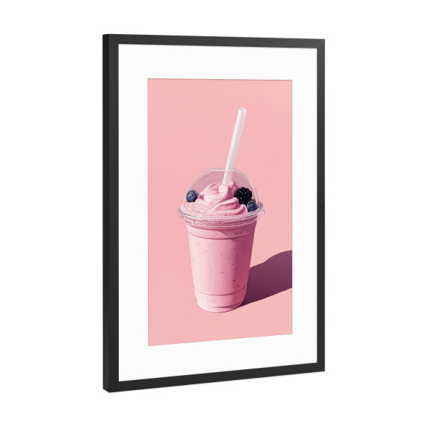 Poster mit Rahmen Schwarz (Metallic) "Süßer Sommer Smoothie" artboxONE - Natur,Essen & Trinken / Obst & Gemüse