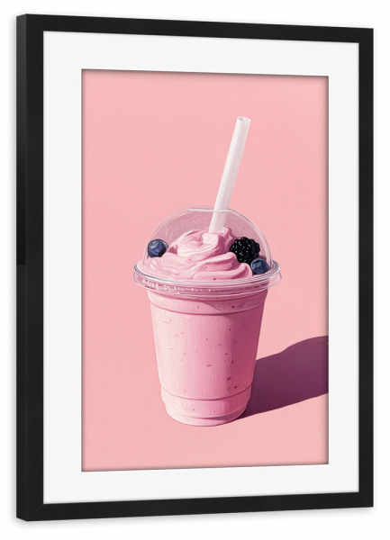 Poster mit Rahmen schwarz "Süßer Sommer Smoothie" artboxONE - Natur,Essen & Trinken / Obst & Gemüse