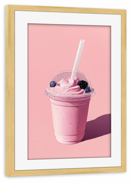 Poster mit Rahmen kiefer "Süßer Sommer Smoothie" artboxONE - Natur,Essen & Trinken / Obst & Gemüse
