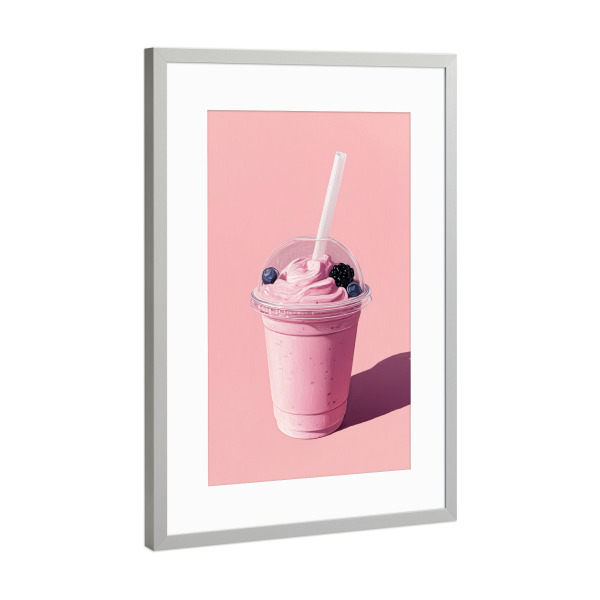 Poster mit Rahmen Silber "Süßer Sommer Smoothie" artboxONE - Natur,Essen & Trinken / Obst & Gemüse