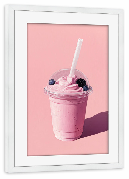 Poster mit Rahmen weiß "Süßer Sommer Smoothie" artboxONE - Natur,Essen & Trinken / Obst & Gemüse