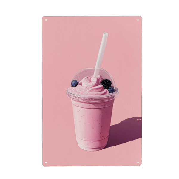 Metall Poster "Süßer Sommer Smoothie" artboxONE - Natur,Essen & Trinken / Obst & Gemüse