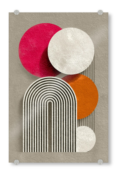 Acrylglasbild "Halbkreis Streifen Muster" artboxONE - Abstrakt,Architektur,Geometrie