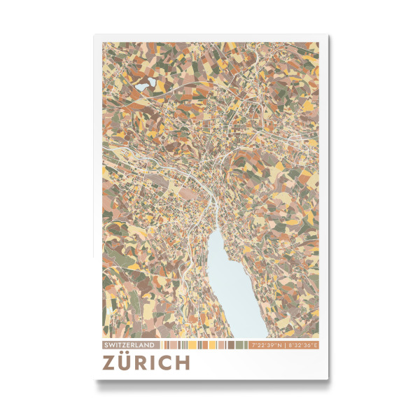 Galerie-Print "Zürich City Colormap" 75x50 cm artboxONE
