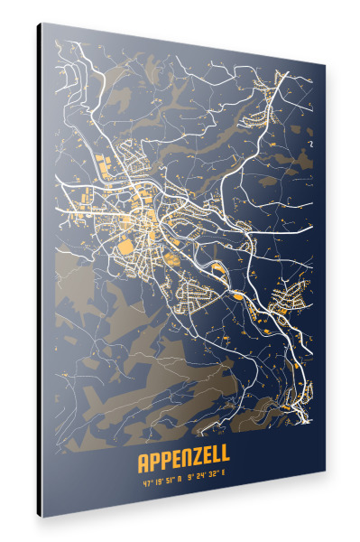 Alu-Dibond "City von Appenzell" 30x20 cm artboxONE
