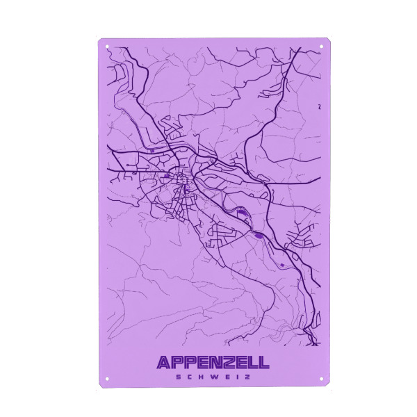 Holzbild "Appenzell Stadtkarte" artboxONE - Städte / Weitere,Kartografie