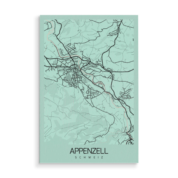 Holzbild "Appenzell City Map" artboxONE - Städte / Weitere,Kartografie