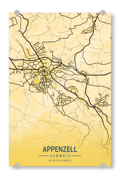 Acrylglasbild "Citymap Appenzell" artboxONE - Städte / Weitere,Kartografie