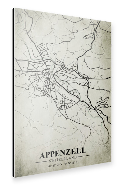 Alu-Dibond "Appenzell Vintage Stadt" 30x20 cm artboxONE