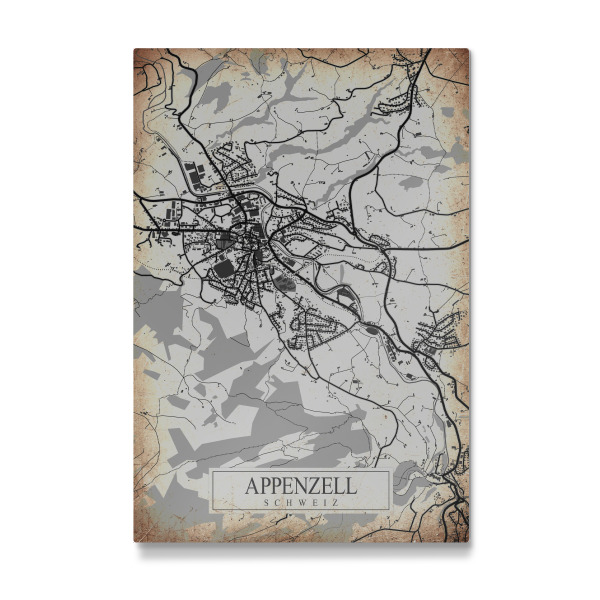 Galerie-Print "Stadt Appenzell Vintage Map" 30x20 cm artboxONE