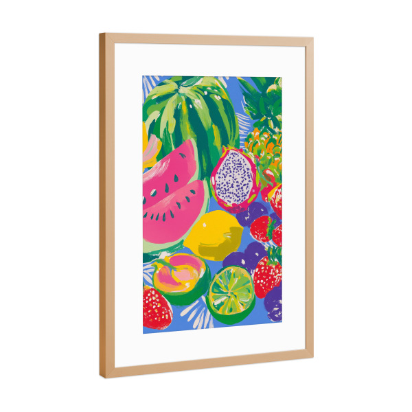 Poster mit Rahmen Kupfer "Exotische Früchte Paradies" artboxONE - Natur,Abstrakt,Essen & Trinken / Obst & Gemüse