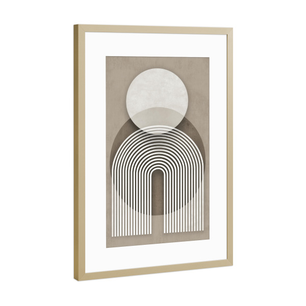 Poster mit Rahmen Gold "Moderne Vintage-Geometrie" artboxONE - Abstrakt,Architektur,Geometrie