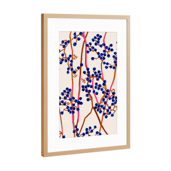 Poster mit Rahmen Kupfer "Berry Summer" artboxONE - Natur - Berries,Nature,Botanical,Vines,Plants,Tropical plants,Scandinavian