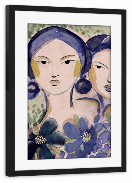 Poster mit Rahmen schwarz "Indigo Muse" artboxONE - Floral,Abstrakt,Für Mama