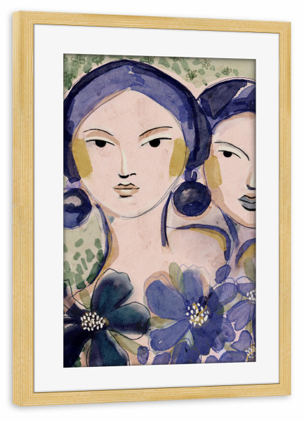 Poster mit Rahmen kiefer "Indigo Muse" artboxONE - Floral,Abstrakt,Für Mama
