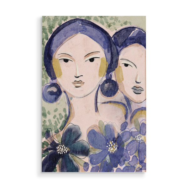 Holzbild "Indigo Muse" artboxONE - Floral,Abstrakt,Für Mama