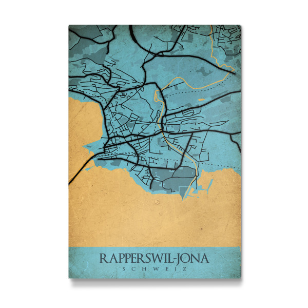 Galerie-Print "Stadt Rapperswil-Jona Vintage Map" 30x20 cm artboxONE