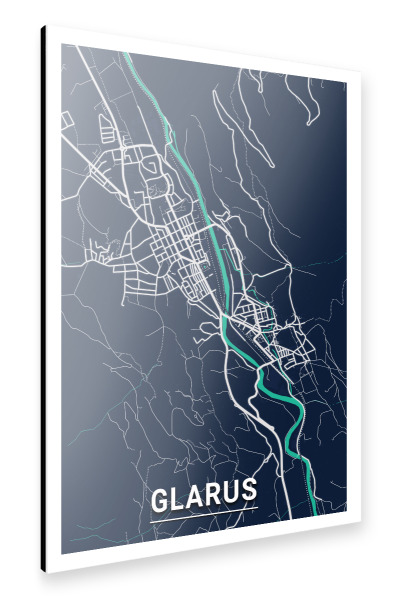 Alu-Dibond "Glarus City" 75x50 cm artboxONE