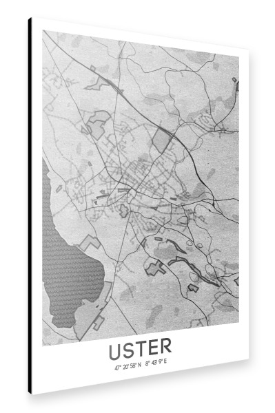 Alu-Dibond "Uster Bleistift Map" 30x20 cm artboxONE