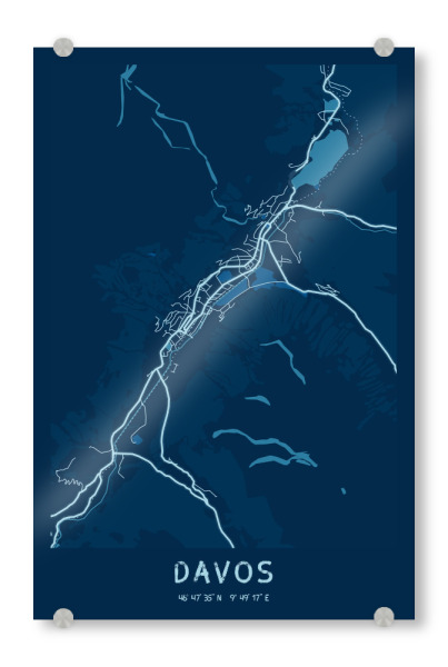 Acrylglasbild "Davos Schweiz" artboxONE - Städte / Weitere,Kartografie