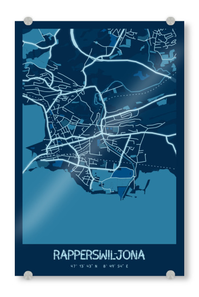 Acrylglasbild "Rapperswil-Jona Schweiz" artboxONE - Städte / Weitere,Kartografie