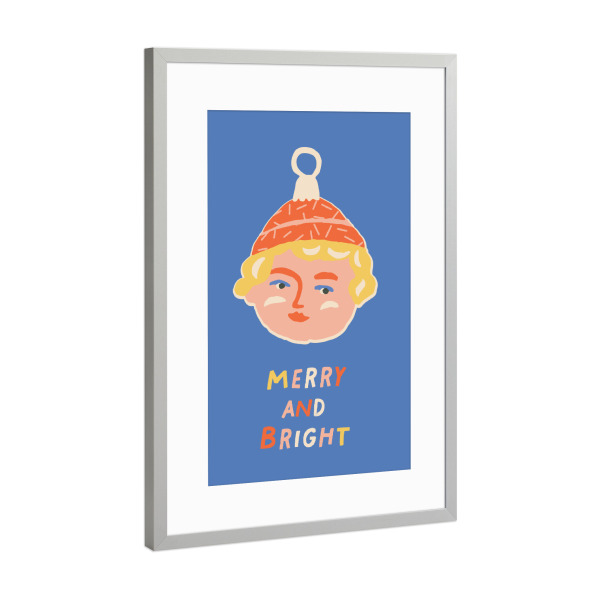 Poster mit Rahmen Silber "Happy Christmas (61)" artboxONE - Für Kinder,Weihnachten,Für Mama
