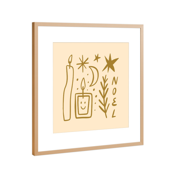 Poster mit Rahmen Kupfer "Happy Christmas (02)" artboxONE - Für Kinder,Weihnachten,Für Mama