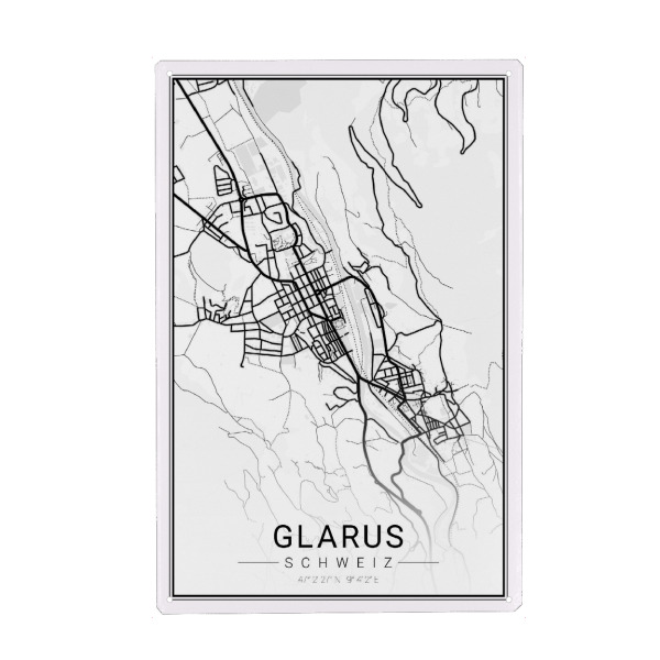 Holzbild "Glarus Art" artboxONE - Städte / Weitere,Kartografie