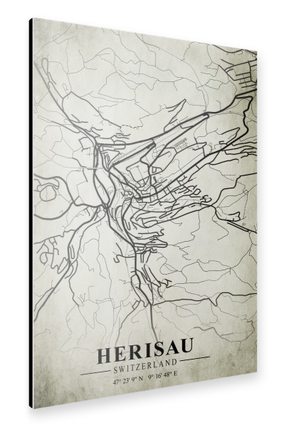 Alu-Dibond "Herisau Vintage Stadt" 75x50 cm artboxONE