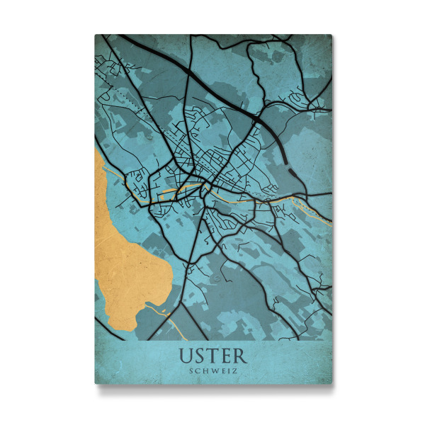 Galerie-Print "Stadt Uster Retro Map" 75x50 cm artboxONE