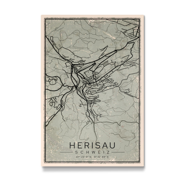 Galerie-Print "Vintage Map Herisau" 30x20 cm artboxONE