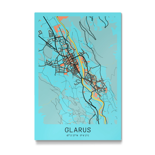 Galerie-Print "Map von Glarus" 30x20 cm artboxONE