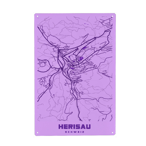 Metall Poster "Herisau Karte" artboxONE - Städte / Weitere,Kartografie