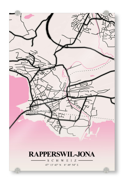 Acrylglasbild "Design Rapperswil-Jona" artboxONE - Städte / Weitere,Kartografie