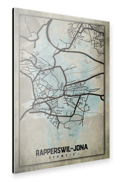 Alu-Dibond "Rapperswil-Jona Retro Art" 75x50 cm artboxONE