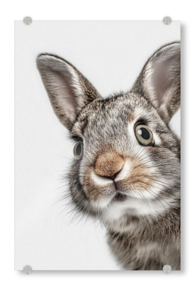 Acrylglasbild "Hasen Neugier" artboxONE - Natur,Tiere,Lustig