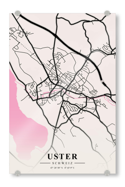 Acrylglasbild "Design Uster" artboxONE - Städte / Weitere,Kartografie