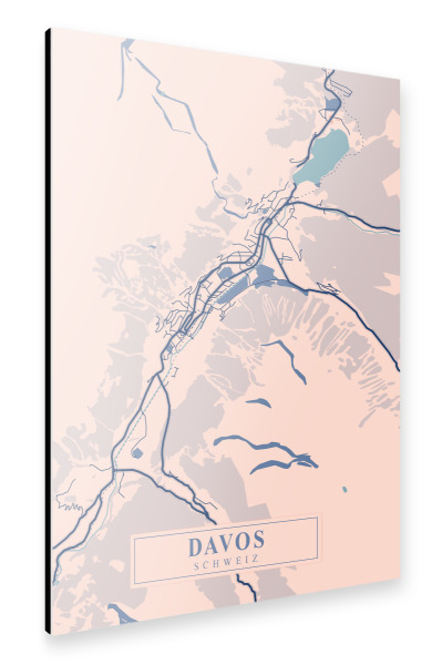 Alu-Dibond "Davos - Stadt" 75x50 cm artboxONE