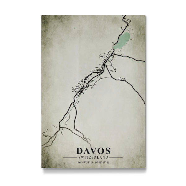 Galerie-Print "Davos Vintage Stadt" 30x20 cm artboxONE